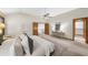 Bright main bedroom with three doors leading to a private bathroom and walk in closet at 1665 Chevron Way, Sandy Springs, GA 30350