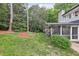 Backyard features a screened-in porch and mature trees providing ample shade at 3501 Emperor Way, Tucker, GA 30084