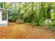 Beautiful backyard featuring lush greenery and mature trees, offering a private and serene outdoor space at 2221 Meadow Wood Ct, Marietta, GA 30062