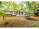 Private backyard features a screened porch, mature trees, and space for outdoor activities at 2221 Meadow Wood Ct, Marietta, GA 30062