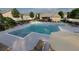 Community pool with plenty of seating, lounge chairs, and umbrellas at 210 Maycrest Path, Tucker, GA 30084