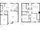Detailed floor plan showcasing the layout of the two-story house, including the living room, kitchen, and bedrooms at 7007 Setters Way, Lithonia, GA 30038