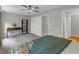 Bedroom with a ceiling fan, closet, desk, and en-suite bathroom at 6820 Gallant Se Cir # 2, Mableton, GA 30126