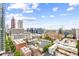 Stunning aerial view of city skyline and neighborhood surrounding the building at 855 Peachtree Ne St # 2001, Atlanta, GA 30308