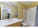 Well-lit bathroom with large mirror, a vanity with storage, and a shower-tub combo at 845 Spring Nw St # 127, Atlanta, GA 30308