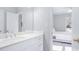 Bathroom view featuring white marble countertops and vanity, and stainless steel accents at 255 Northland Ridge Trl, Atlanta, GA 30342