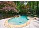 Sparkling swimming pool with stone accents and lush landscaping, providing a serene and luxurious retreat at 3117 W Roxboro Ne Rd, Atlanta, GA 30324