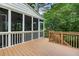 Wood deck offering scenic views and direct access to the screened porch at 3214 Woodleaf Ct, Marietta, GA 30062