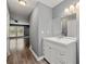 This bathroom features vanity storage and sink, a mirror, and is spacious at 2991 Black Bear Se Dr, Marietta, GA 30067