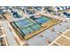 Aerial view of tennis and pickleball courts surrounded by parking and landscaping at 807 Parker Pass, Peachtree City, GA 30269