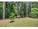 Secluded outbuilding surrounded by mature trees and lush greenery at 3156 Pope Rd, Douglasville, GA 30135