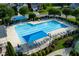 Aerial view of the community's pool, cabana and sundeck at 3260 Ridgefair Dr, Cumming, GA 30040