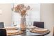 Close up of round dining table set for four with neutral place settings at 999 Washington Sw St, Atlanta, GA 30315