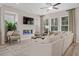 Open-concept living room with a fireplace, TV, plush seating, and large windows offering natural light at 208 Maycrest Path, Tucker, GA 30084