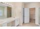 Main bathroom features double vanity, soaking tub, and access to walk-in closet at 3634 Cape Ln, Conyers, GA 30013