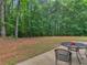 Large backyard with patio area and mature trees offering shade at 445 Royal St, Mcdonough, GA 30253
