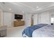 Spacious bedroom boasts a large TV, ample closet space, and modern neutral decor for ultimate comfort at 830 Stone Ridge Ln, Atlanta, GA 30324
