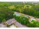 Aerial view showcasing the community tennis courts, pool, buildings, and the surrounding green landscape at 1177 Church St # A, Decatur, GA 30030