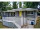 Charming home featuring a gray brick facade, a bright yellow front door and a well-maintained front yard at 2564 Riggs Dr, East Point, GA 30344