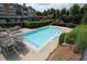 Inviting community pool with lounge chairs, surrounded by lush landscaping for a resort-like experience at 3500 Sweetwater Rd # 522, Duluth, GA 30096