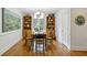 Elegant dining room with hardwood floors, stylish lighting, and built-in cabinets at 129 2Nd Se Ave, Atlanta, GA 30317