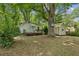 Charming single-story home with a wooden porch, accompanied by a shed with a basketball hoop at 4202 Maplewood Dr, Decatur, GA 30035