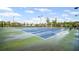 Well-maintained tennis courts with lighting for evening play, set in a lush, green environment at 7095 Evening Dew Dr, Cumming, GA 30028