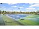 Well-maintained tennis courts with lighting for evening play, set in a lush, green environment at 7095 Evening Dew Dr, Cumming, GA 30028