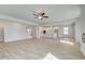 Open living space featuring a view of the kitchen with a large island at 2436 Cadenza Cir, Dacula, GA 30019