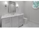 Stylish bathroom features a marble countertop, modern vanity, and decorative round window at 3625 Tuxedo Nw Rd, Atlanta, GA 30305