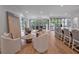 Open living space with views to the outdoors, hardwood floors, modern decor, and comfortable seating at 3625 Tuxedo Nw Rd, Atlanta, GA 30305