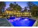 Inviting backyard pool and jacuzzi area with elegant home illuminated at dusk at 3625 Tuxedo Nw Rd, Atlanta, GA 30305