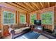 Cozy bonus room with wood-paneled walls and ample natural light at 410 Lima Ct, Woodstock, GA 30188