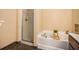 Bathroom features walk in shower and soaking tub at 3364 Thornbridge Dr # 0, Powder Springs, GA 30127
