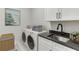 Bright laundry room features modern appliances, granite countertops, and stylish decor at 7625 Breeze Bay Rd, Cumming, GA 30041