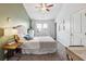 Comfortable bedroom with soft carpet, natural light, and ceiling fan at , Atlanta, GA 30318