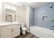 Stylish bathroom featuring a modern vanity and tiled shower and tub at 2300 Newport Lndg, Atlanta, GA 30009