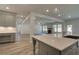 Elegant kitchen with a central island, and stainless steel appliances, flowing into an inviting living space at 2780 Dolce Rd, Dacula, GA 30019