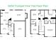 Floor plan with layout details, room dimensions and placements of living room, dining, kitchen, and bedrooms at 5404 Trumpet Vine Se Trl, Mableton, GA 30126