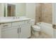 This bathroom features a double sink vanity, a soaking tub, and a separate tiled shower at 5611 Meadowstone Walk, Kennesaw, GA 30152