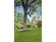 Lush backyard with mature trees and a swing hanging from a branch overlooking the green lawn at 1343 Peachtree Battle Nw Ave, Atlanta, GA 30327