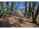 View of the spacious backyard with mature trees at 2814 Lloyd Rd, Decatur, GA 30034