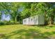 Storage shed in a grassy backyard shaded by mature trees for outdoor storage at 765 Shellnut Dr, Forest Park, GA 30297
