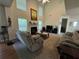 Comfortable living room with high ceilings, fireplace, and abundant natural light from large windows at 4305 Evans Farms Dr, Cumming, GA 30040