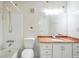 Bathroom with a tub and shower combination, vanity, and linoleum floors at 1482 N Crossing Ne Cir, Atlanta, GA 30329
