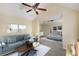 Inviting living room with high ceilings and seamless flow into the primary bedroom at 40 Wimberly Way, Covington, GA 30016
