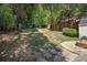 Spacious backyard with mature trees, stone fire pit, and tiered landscaping offering a park-like setting at 962 Cardova Ne Dr, Atlanta, GA 30324
