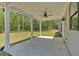 A covered patio with an outdoor ceiling fan and views of the backyard at 4708 Cooling Water Sw Cir, Powder Springs, GA 30127