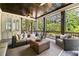 Inviting screened-in porch with comfortable seating and view of the private backyard at 670 Trinity Pl, Suwanee, GA 30024