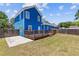 Backyard features a spacious deck and lawn with a blue two-story home and fenced yard at 1598 Jonesboro Se Rd, Atlanta, GA 30315